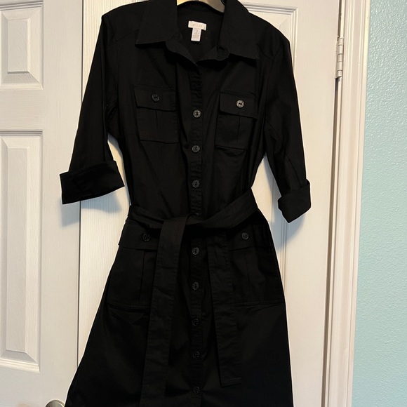 Chico's Dresses & Skirts - Chicos Black Button-Up Shirt Dress Chicos Size 2 = 12